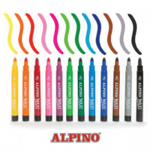 imagen 1 de estuche 12 rotuladores alpino maxi punta 6mm