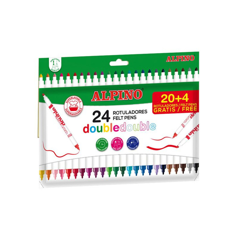 Imagen estuche 24 rotuladores alpino dobles