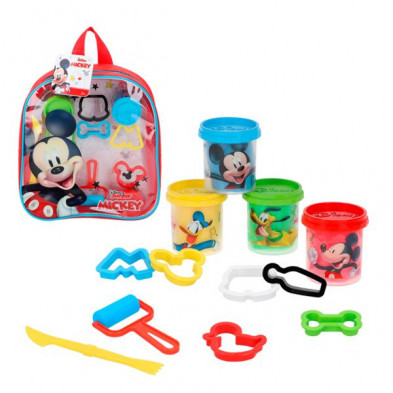 imagen 1 de mochila plastilina mickey 4 botes  y herramientas