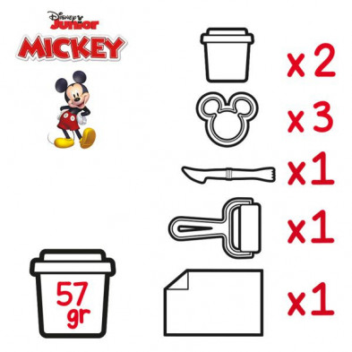 imagen 3 de caja 3d plastilina mickey 2 botes  y herramientas