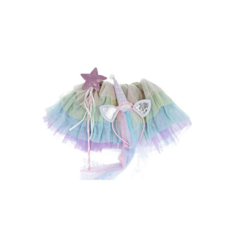 Imagen set de tutú con varita rosa y diadema unicornio Imagen set de tutú con varita rosa y diadema unicornio