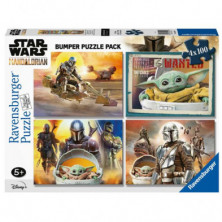 Imagen puzzle ravensburger the mandalorian 4x100 piezas