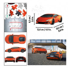 imagen 3 de puzzle 3d lamborghini huracán evo