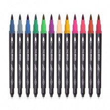 Imagen estuche 12 rotuladores fine brush creative