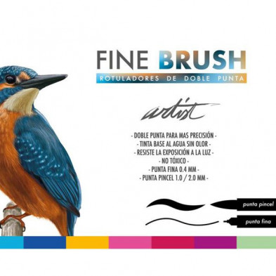 imagen 3 de estuche 12 rotuladores fine brush creative