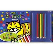 Imagen libro coloreo y me divierto gato todolibro