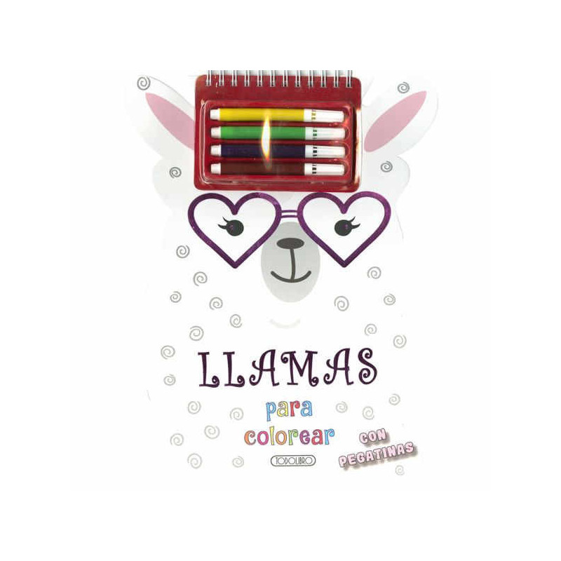 Imagen libro llamas para colorear con pegatinas todolibro