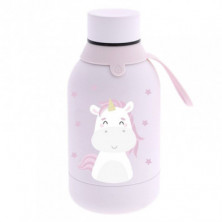 Imagen botella acero inoxidable 350ml pink unicornio