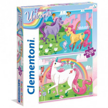 Imagen puzzle unicornios 2x20 piezas clementoni