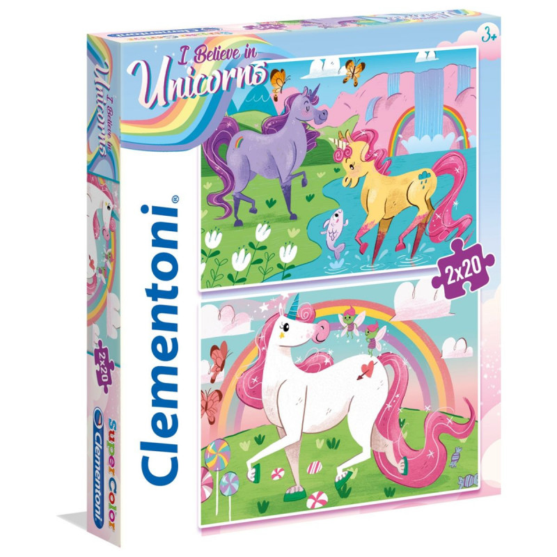 Imagen puzzle unicornios 2x20 piezas clementoni Imagen puzzle unicornios 2x20 piezas clementoni