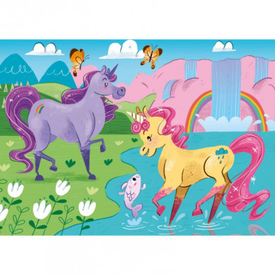 imagen 1 de puzzle unicornios 2x20 piezas clementoni