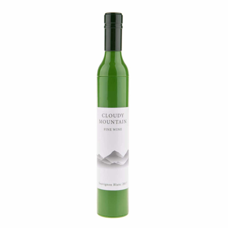 Imagen paraguas de bolsillo botella de vino blanca ø90cm Imagen paraguas de bolsillo botella de vino blanca ø90cm