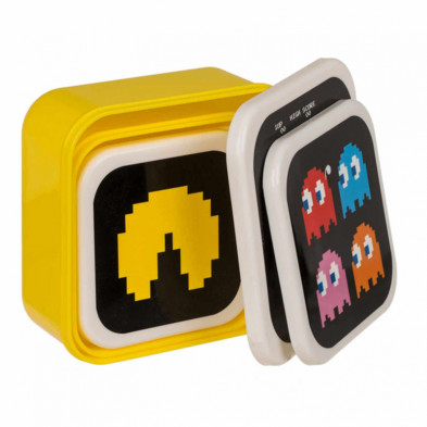 imagen 1 de set de 3 fiambreras pac-man