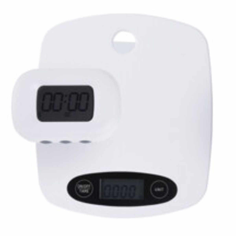 Imagen bascula de cocina + reloj color blanco Imagen bascula de cocina + reloj color blanco