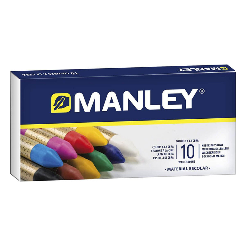 Imagen ceras manley colores surtidos estuche de 10 u