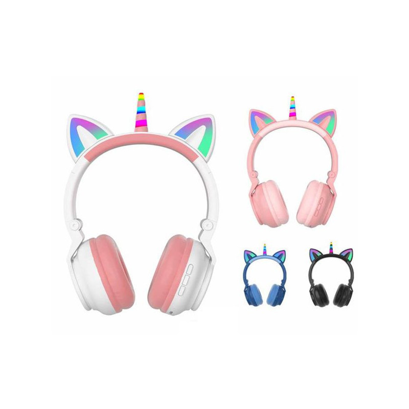 Imagen auriculares unicorn negro bluetoohy 5.0