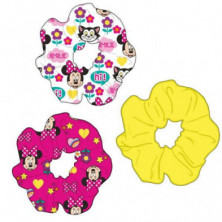 Imagen coletero pelo de tela 3 piezas minnie mouse