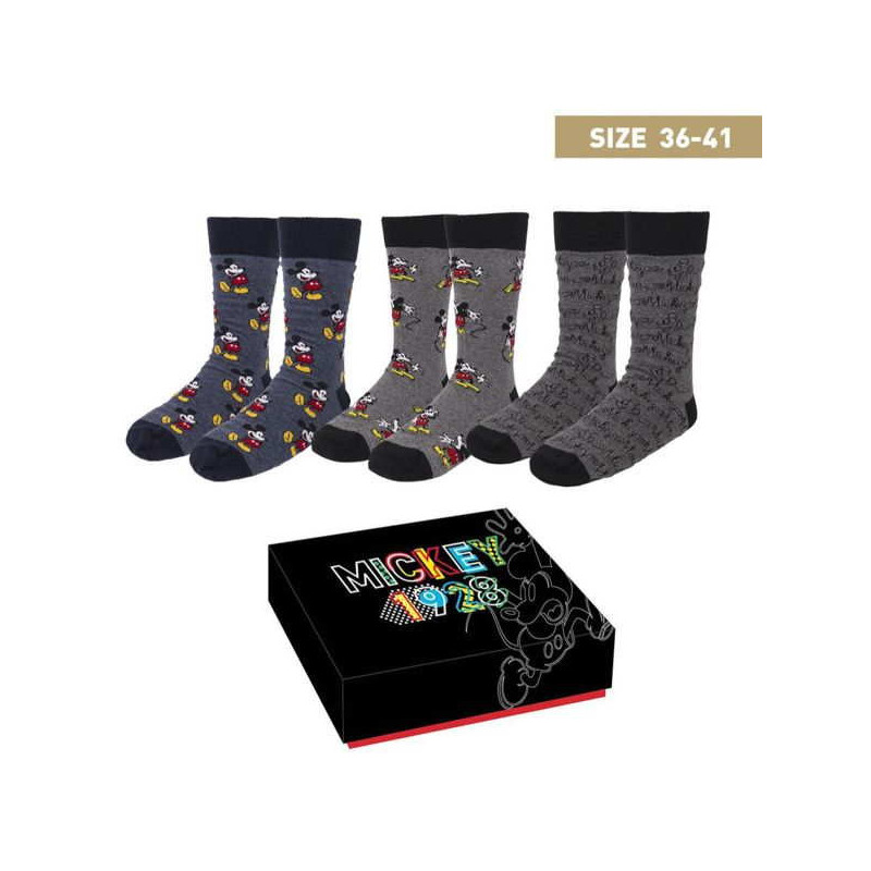 Imagen pack calcetines 3 piezas mickey mouse talla 35-41 Imagen pack calcetines 3 piezas mickey mouse talla 35-41