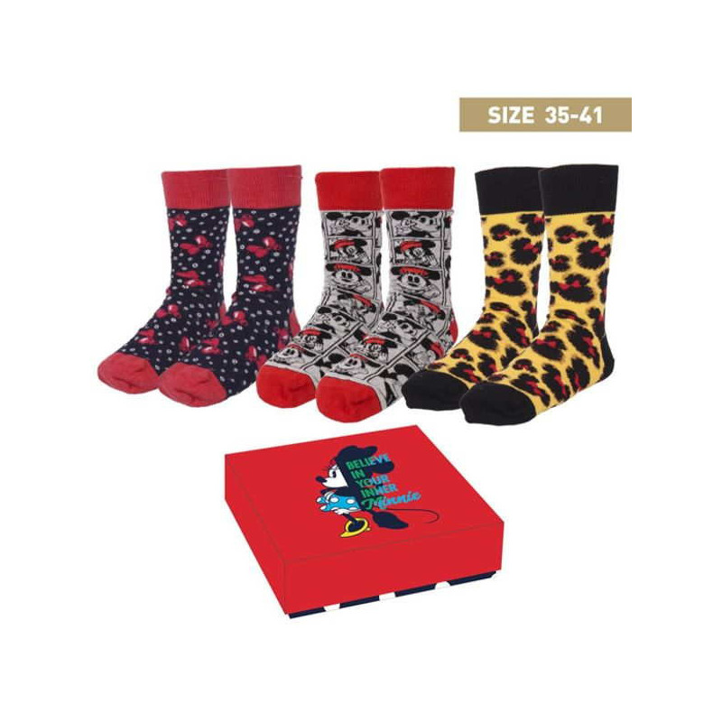 Imagen pack calcetines 3 piezas minnie mouse talla 35-41 Imagen pack calcetines 3 piezas minnie mouse talla 35-41