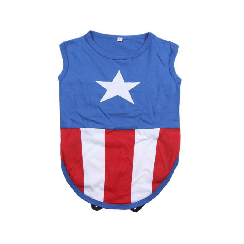 Imagen camiseta perro single jersey capitan america t.xxs