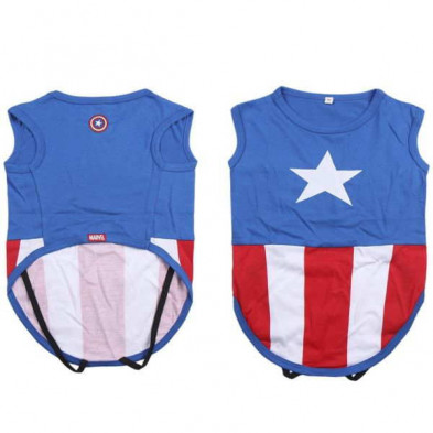 imagen 2 de camiseta perro single jersey capitan america t.xxs