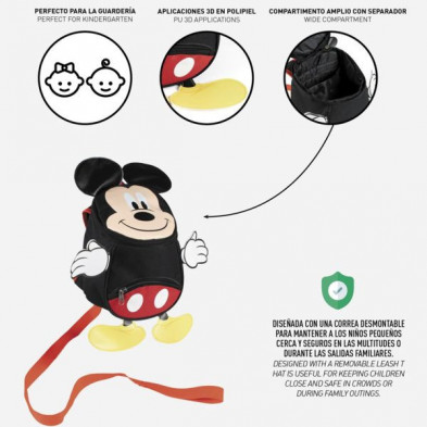 imagen 4 de mochila guarderia con arnés mickey mouse disney