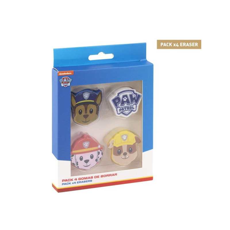 Imagen goma de borrar paw patrol pack 4 unidades