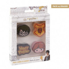 Imagen goma de borrar harry potter pack 4 unidades