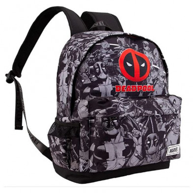 imagen 2 de mochila deadpool antihero gris 37x45x15cm