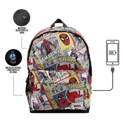 imagen 3 de mochila spiderman strip 45x37x15cm