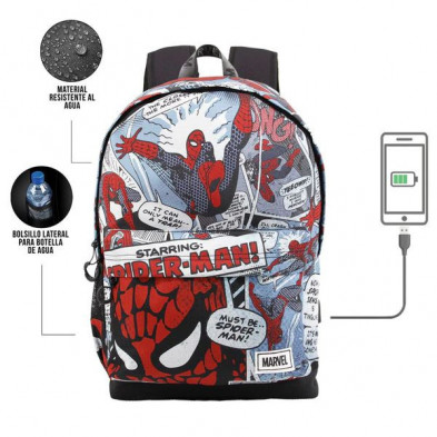 imagen 2 de mochila spiderman brush 37x45x15cm