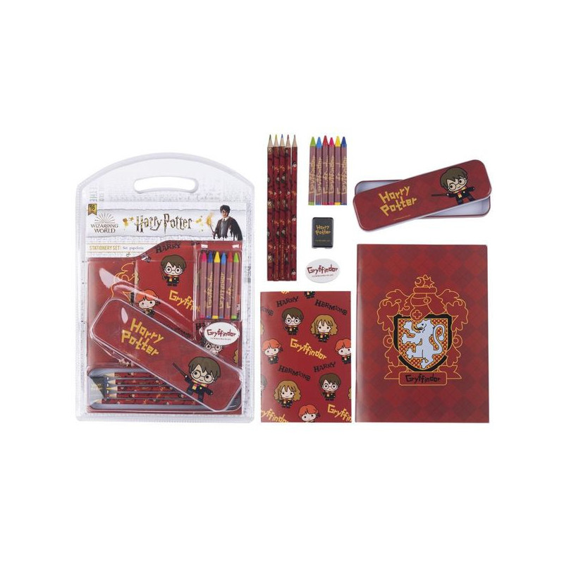 Imagen set de papelería escolar harry potter gryffindor