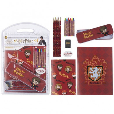 Imagen set de papelería escolar harry potter gryffindor