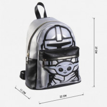 imagen 2 de mochila casual polipiel the mandalorian 27cm