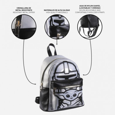 imagen 3 de mochila casual polipiel the mandalorian 27cm