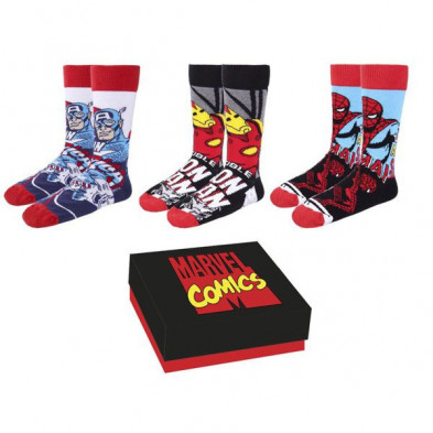 Imagen calcetines marvel 3 piezas talla única 40-46 box