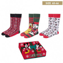 Imagen calcetines mickey 3 piezas talla única 40-46 box