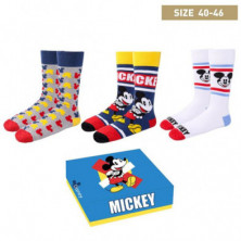 Imagen calcetines mickey 3 piezas talla única 40-46 box