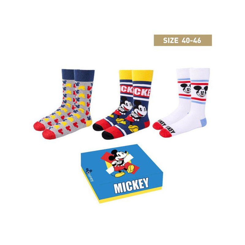 Imagen calcetines mickey 3 piezas talla única 40-46 box