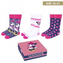 Imagen pack 3 piezas calcetines minnie mouse t. 36-41