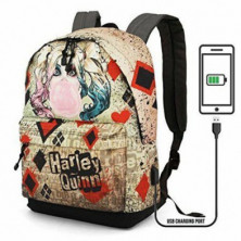 imagen 1 de mochila harley quinn mad love 42x30x20cm