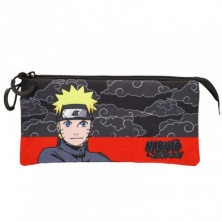 imagen 1 de estuche triple naruto fight fan clouds 23x11x10cm