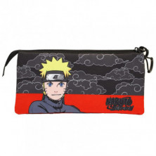 imagen 2 de estuche triple naruto fight fan clouds 23x11x10cm