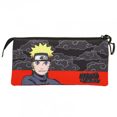 imagen 2 de estuche triple naruto fight fan clouds 23x11x10cm