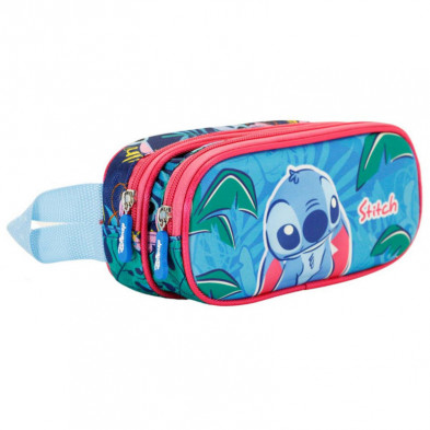 Imagen estuche doble lilo y stitch leaves 22x9.5x8cm