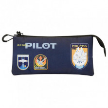 imagen 1 de estuche portatodo triple star wars pilot 23x11x7cm