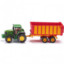 Imagen jhon deere con el trailer silo