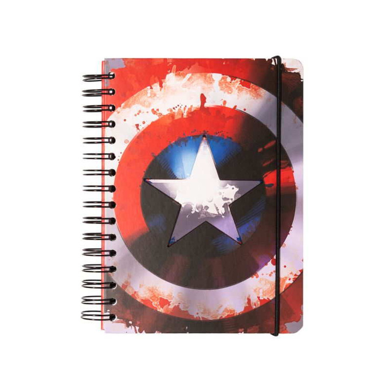 Imagen cuaderno a5 bullet capitan america tapa forrada