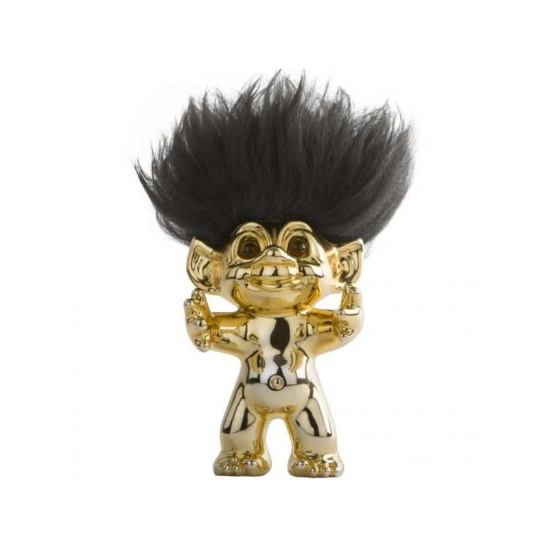 Imagen figura dorada pelo negro trolls