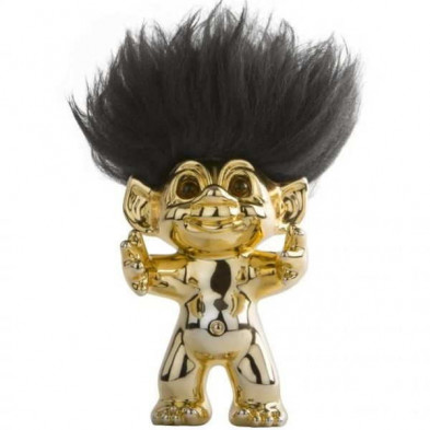 Imagen figura dorada pelo negro trolls